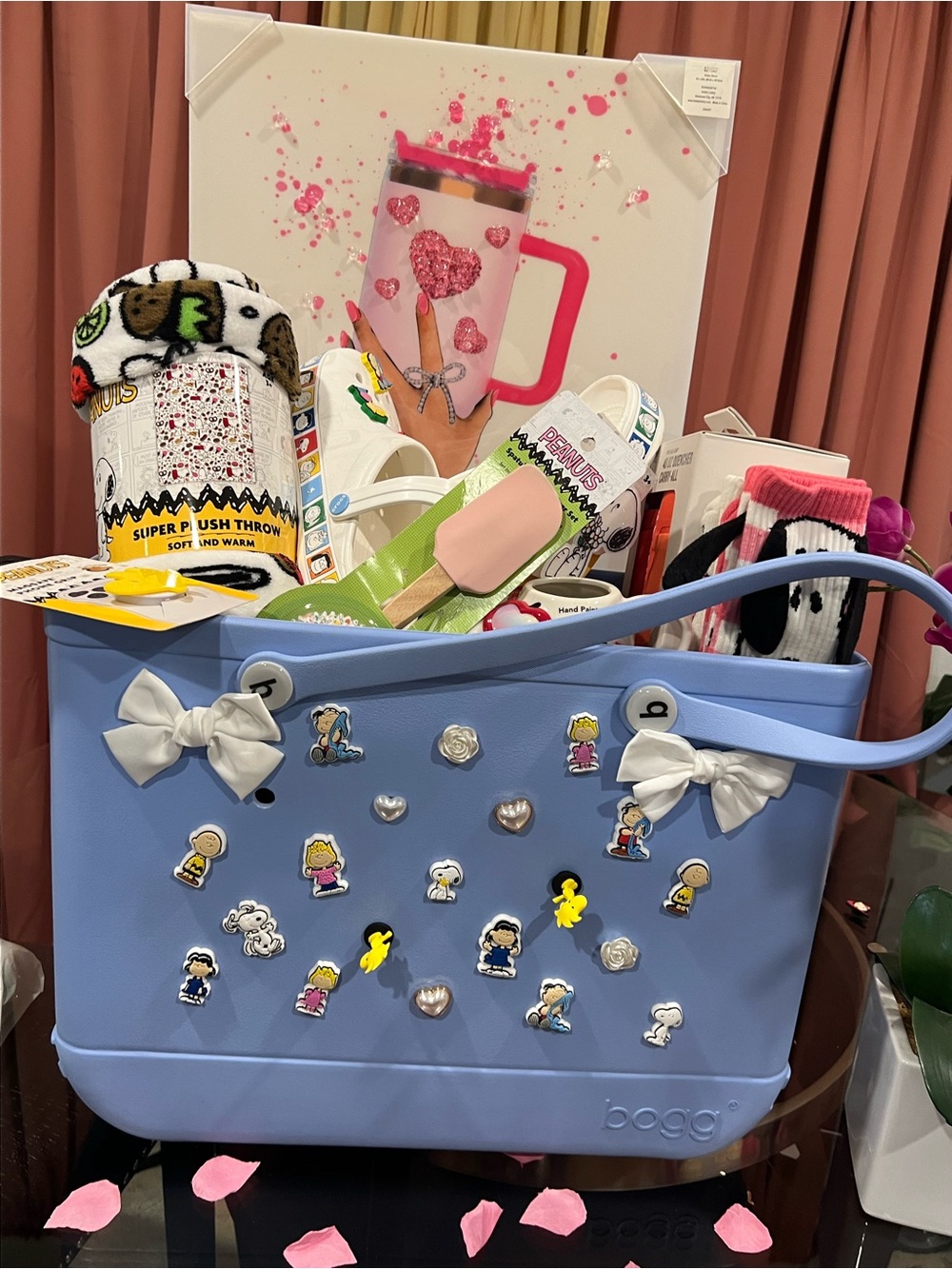 BOGG BAG Light Blue Kids Tote with Charms and Bows